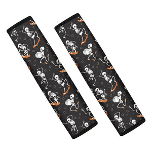 Skateboarding Skeleton Pattern Print Car Seat Belt Covers