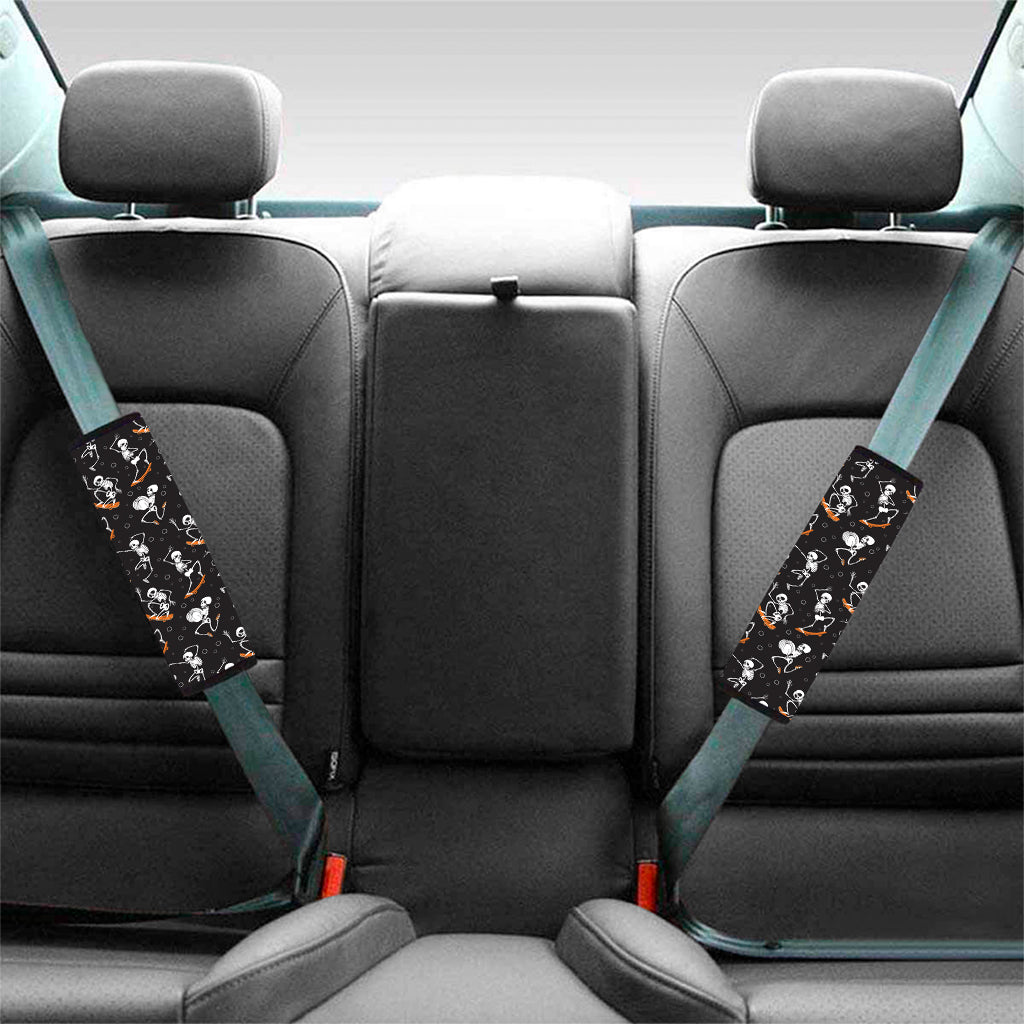 Skateboarding Skeleton Pattern Print Car Seat Belt Covers