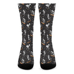 Skateboarding Skeleton Pattern Print Crew Socks