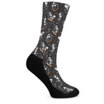 Skateboarding Skeleton Pattern Print Crew Socks