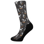 Skateboarding Skeleton Pattern Print Crew Socks