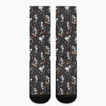Skateboarding Skeleton Pattern Print Crew Socks