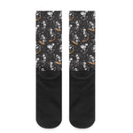 Skateboarding Skeleton Pattern Print Crew Socks