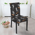 Skateboarding Skeleton Pattern Print Dining Chair Slipcover