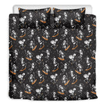 Skateboarding Skeleton Pattern Print Duvet Cover Bedding Set