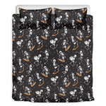 Skateboarding Skeleton Pattern Print Duvet Cover Bedding Set