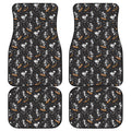 Skateboarding Skeleton Pattern Print Front and Back Car Floor Mats