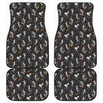 Skateboarding Skeleton Pattern Print Front and Back Car Floor Mats