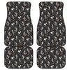 Skateboarding Skeleton Pattern Print Front and Back Car Floor Mats