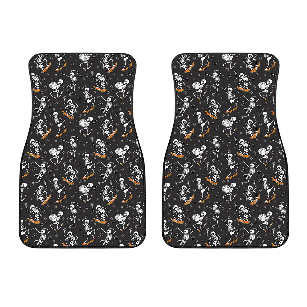 Skateboarding Skeleton Pattern Print Front Car Floor Mats