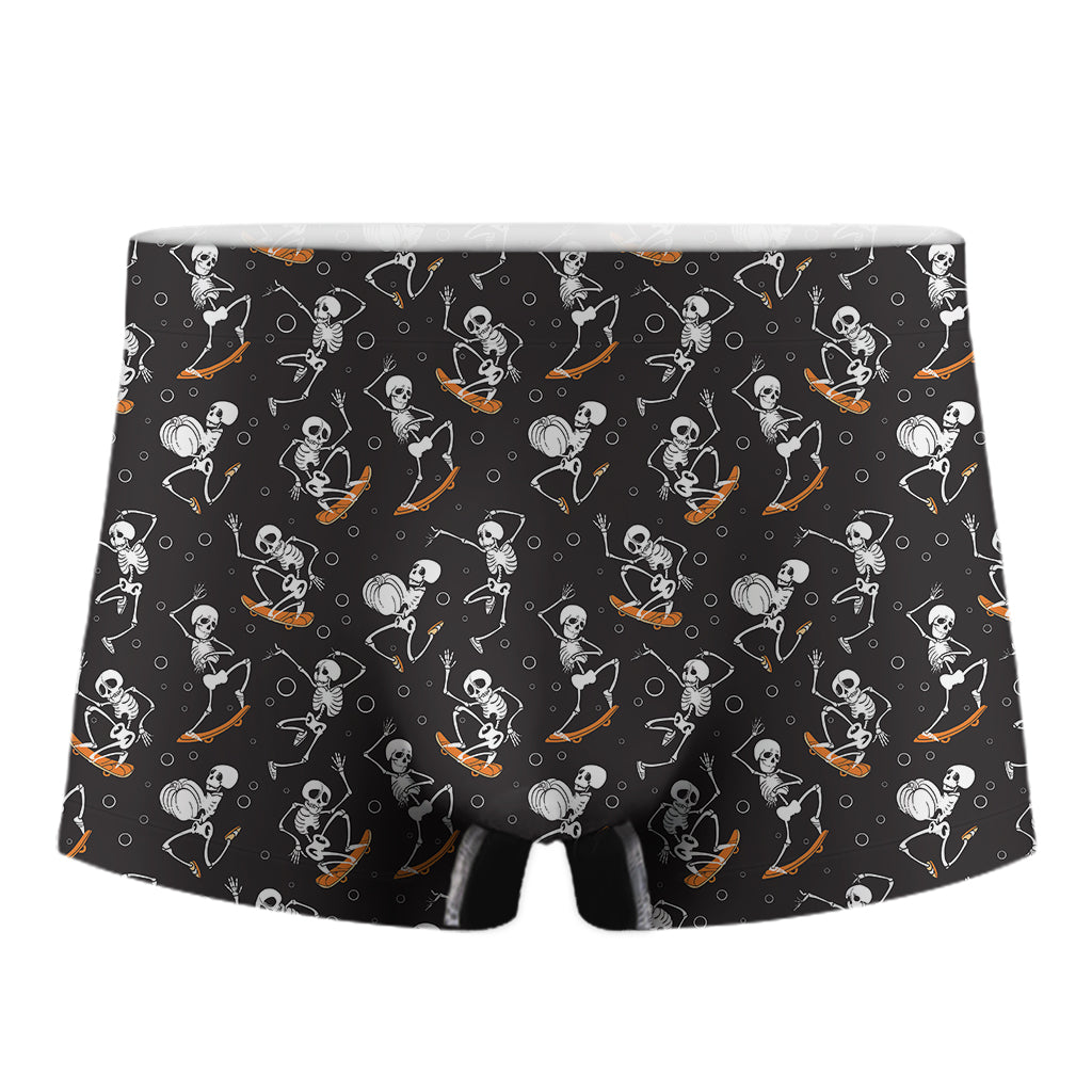 Skateboarding Skeleton Pattern Print Men's Boxer Briefs