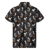 Skateboarding Skeleton Pattern Print Men's Short Sleeve Shirt