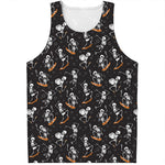 Skateboarding Skeleton Pattern Print Men's Tank Top