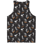Skateboarding Skeleton Pattern Print Men's Tank Top