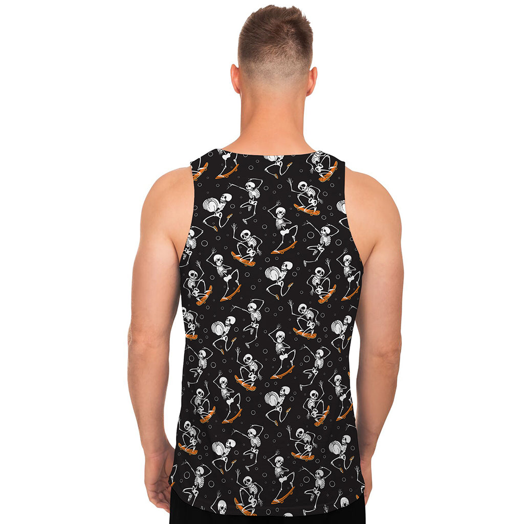 Skateboarding Skeleton Pattern Print Men's Tank Top
