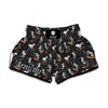 Skateboarding Skeleton Pattern Print Muay Thai Boxing Shorts