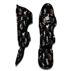 Skateboarding Skeleton Pattern Print Muay Thai Shin Guard