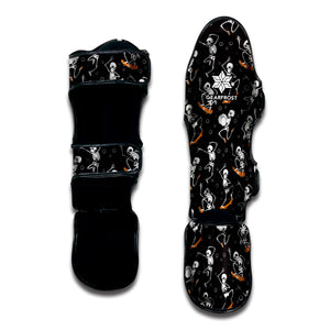 Skateboarding Skeleton Pattern Print Muay Thai Shin Guard