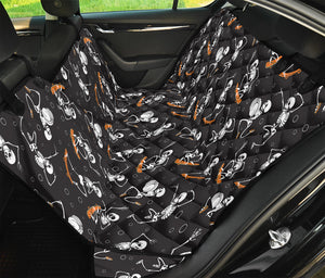 Skateboarding Skeleton Pattern Print Pet Car Back Seat Cover