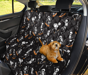 Skateboarding Skeleton Pattern Print Pet Car Back Seat Cover