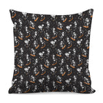 Skateboarding Skeleton Pattern Print Pillow Cover