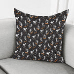 Skateboarding Skeleton Pattern Print Pillow Cover