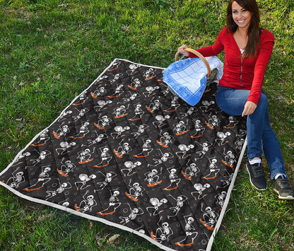 Skateboarding Skeleton Pattern Print Quilt