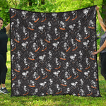 Skateboarding Skeleton Pattern Print Quilt