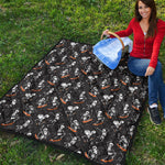 Skateboarding Skeleton Pattern Print Quilt