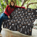 Skateboarding Skeleton Pattern Print Quilt