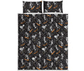 Skateboarding Skeleton Pattern Print Quilt Bed Set
