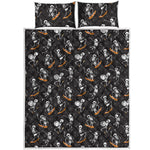 Skateboarding Skeleton Pattern Print Quilt Bed Set