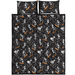 Skateboarding Skeleton Pattern Print Quilt Bed Set