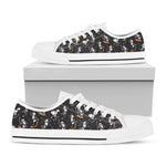 Skateboarding Skeleton Pattern Print White Low Top Shoes