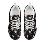 Skateboarding Skeleton Pattern Print White Sneakers