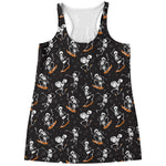 Skateboarding Skeleton Pattern Print Women's Racerback Tank Top