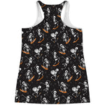 Skateboarding Skeleton Pattern Print Women's Racerback Tank Top