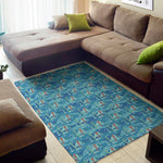 Ski And Snowboard Pattern Print Area Rug