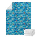Ski And Snowboard Pattern Print Blanket