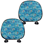 Ski And Snowboard Pattern Print Car Headrest Covers