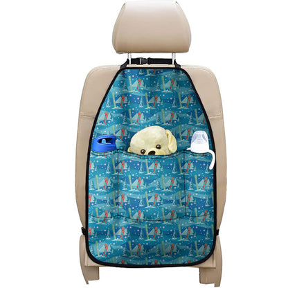 Ski And Snowboard Pattern Print Car Seat Organizers