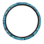 Ski And Snowboard Pattern Print Car Steering Wheel Cover