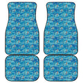 Ski And Snowboard Pattern Print Front and Back Car Floor Mats