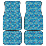 Ski And Snowboard Pattern Print Front and Back Car Floor Mats