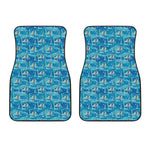 Ski And Snowboard Pattern Print Front Car Floor Mats