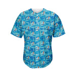 Ski And Snowboard Pattern Print Men's Baseball Jersey