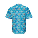 Ski And Snowboard Pattern Print Men's Baseball Jersey