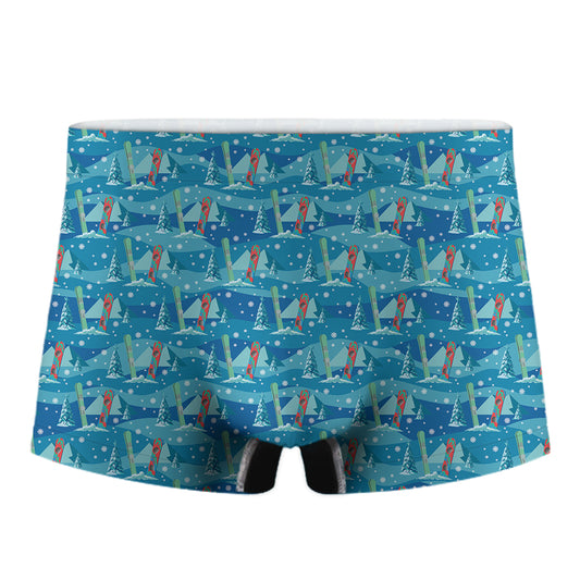 Ski And Snowboard Pattern Print Men's Boxer Briefs
