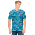 Ski And Snowboard Pattern Print Men's T-Shirt