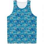 Ski And Snowboard Pattern Print Men's Tank Top